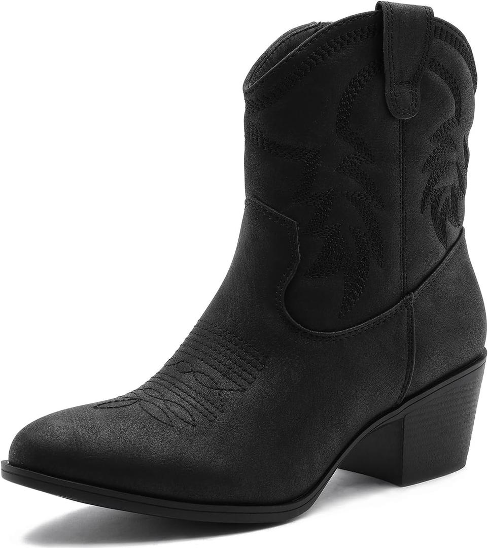 GLOBALWIN Women's Mid Calf The Western Cowboy Boots Fashion Cowgirl Boots For Women Low Heel (7, 22yy10 Black2) GLOBALWIN Women's Mid Calf The Western Cowboy Boots Fashion Cowgirl Boots For Women Low Heel (7, 22yy10 Black2)