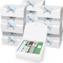 PEKGRIL 15 PCs Gift Boxes with Lids, White 10X8X4 Inch Gift Boxes, Bridesmaid Proposal Box with Ribbon, Kraft Paper Boxes for Wedding, Packaging, Present, Birthday, Christmas, Party