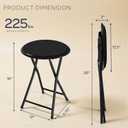 Folding Stool - Backless 18-Inch Stool with 225lb Capacity for Kitchen or Rec Room - Portable Indoor Counter Bar Stools by Lavish Home (Black)