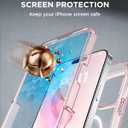 Miracase for iPhone 16 Pro Case Full-Body Phone with Built-in Glass Screen Protector, [Compatible with MagSafe] Military Drop Proof 16 Pro Cover Bumper 6.3 inch, Clear Pink
