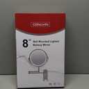 8" Wall Mounted Lighted Makeup Mirror, 3000mAh Rechargeable Double Sided 1X/10X Magnifying Mirror with Hook,3 Color Lights Dimmable 360 Rotation Vanity Mirror for Bathroom (Chrome-round)