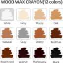 Boncart Wood Filler Sticks,12colors Wood Wax Crayons for Repairing Scratches, Scuffs, Cracks, and Nail Holes on Wood Furniture, Floors, Cabinets, Tables, and Doors
