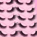 2 x Ahrikiss Cat Eye Lashes False Eyelashes Faux Mink Fluffy Lashes Wispy Strip Lashes Natural Look Long Winged Foxy Lash Pack 10 Pairs Fake Eyelashes(Galaxy Flare)