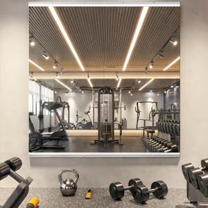 48" x24” 2 Pack Home Gym Mirrors, Large HD Frameless Tempered Glass, Full Body Wall Mount Mirrors for Home Gym, Yoga, Dance Studio, Workout, Silver Clamp Rail