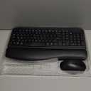 Wireless Keyboard and Mouse Combo  Ergonomic Wave Key, Built-in Leather Soft Palm Rest, 2.4G Full Size, 8 Hotkeys, 6-Button Mouse with 4-Level DPI, Dual USB-A/USB-C, Windows & macOS Compatible