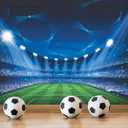 Jdayda Soccer Stadium Wallpaper Mural Large Art Wall Background | 149"x107" Painting for Soccer Hall Bedroom Living Room