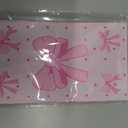 OUSHISS 12Pcs Coquette Pink Bow Party Paper Gift Bags, Girl Bow Birthday Party Treat Bags, Coquette Birthday Goodie Candy Bags for Bow Birthday Baby Shower Bridal Shower Bachelorette Party Supplies
