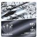 Men's Swim Trunks with Compresssion Liner 7" Swimwear Board Shorts 2-in-1 Bathing Suits with Zipper Pockets (4X-Large, Black Gradient Leaves)