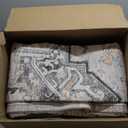 Lessymo 912 Area Rugs Washable for Living Room, Large Soft Indoor Rug Non-Slip for Bedroom Kitchen Dining Room Dorm Nursery, Vintage Boho Carpet Stain Resistant for Office Home Decor, Grey/Brown