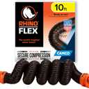 Camco RhinoFLEX 10 Camper/RV Sewer Hose Extension - Features Collapsible Design for RV Storage - Includes Pre-Attached Lug & Bayonet Fitting -Heavy Duty Polyolefin & Reinforced w/Steel Wire (39774)