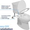 LUXE Bidet NEO 120 Plus - Single Nozzle, Non-Electric Bidet Attachment for Toilet Seat, Patented Slide-In Install, 360 Self-Clean, EZ-Lift to Clean, Rear Wash (Rose Gold)