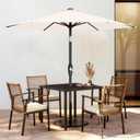AreShark 7.5FT Patio Umbrella Table Market Umbrella with 6 Sturdy Ribs, Button Tilt/Crank, Heavy-Duty Outdoor Umbrellas for Pool, Deck, Garden and Backyard, Cream White