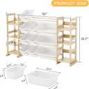EXPERLAM Extra Large Toy Storage - Toy Storage Organizer, Wooden Toy Organizer with 6 Side Shelves and 12 Bins, 3-in-1 Bookshelf for Kids Rooms, Playroom, Nursery, White, 52 inches x 11 inches x 31.5 inches