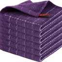 Homaxy 100% Cotton Terry Kitchen Dish Cloths, Ultra Soft and Absorbent Dish Towels for Kitchen, Suitable for Drying and Washing Dishes, 6 Pack, 12 x 12 Inches, Purple