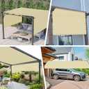 Windscreen4less 8' x 16' Pergola Universal Replacement Shade Cover UV Block Permeable Fabric Canopy Privacy Shade Screen Panel with 2 Weighted Rods for Outdoor Patio Yard Garden Beige