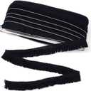 MegaPet Black Polyester Fringe Tassel Lace Trim 1 Inch x 82 Feet Chainette Fringe Fibre Trim for Sewing Quilting DIY Home Decoration Clothing Cushions Pillow Curtain Home Crafts