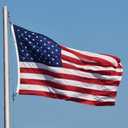 American Flag 5x8 FT Embroidered Stars, Sewn Stripes, Brass Grommets Polyester USA US Flag Long Lasting for Outdoor Use
