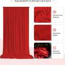 10ft x 10ft Red Backdrop Curtains for Parties, Wrinkle-Free Fabric Photo Backdrop Drapes for Christmas Valentine’s Day New Year Birthday Wedding Photography Background Decorations