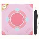 BALAPET Portable Mahjong Mat with Playing Instructions for Learning, Anti Slip Mahjong Mat for Table, Noise Reduction Table Mat Cover for Board & Tile Games, 31.5in x 31.5in, Patent Pending (Pink)