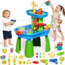 Water Table for Kids Ages 3-8,STEM 28PCS Rain Shower Sand & Water Play Set
6-in-1 Sensory Play,23x18 in Tabletop,32.5 in Height,Tool-free Setup,for Backyard Beach Patio,Summer Gift for Kids 3-8