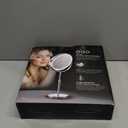 Makeup Mirror with Lights, 1x/20x 360 Rotation Vanity Mirror, Brightness Adjustable Lighted Makeup Mirror with Magnification, 5000 mAh Rechargeable Double Sided Mirror with 3 Colors, Gift for Women (Chrome)