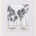 Gallery Solutions - 16"x20" Wall Mount/Tabletop Picture Frame - Double Mat - Matted to 11"x14" -White - Versatile Display Option for Your Cherished Memories - Rectangular Tabletop - White Poster Frame