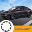 4 Pcs Pack 20'' Wheel Rim Protector for Tesla Model Y, ABS Rim Guard Hubcap Cover Car Protection Tire Trim Rings, Matte Black