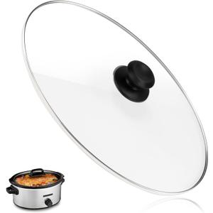 6 Quart Oval Glass Lid Compatible with Hamilton Beach Slow Cooker 33665G, Crock Pot Replacement lid, Slow Cooker Crock Pot Lid Replacement Part, 1 Pack