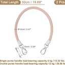 uxcell Leather Purse Strap, 2Pcs 50cm/19.69" Short Leather PU Braided Purse Replacement Handle with Metal Buckles for Underarm Bags, Handbags (Light Pink Strap + Silver Clasp)
