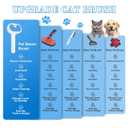 Pet Steam Brush for Dog & Cat - 3-in-1 Steam Grooming Brush for Shedding & Hair Removal - Self Cleaning Spray Comb with Mist for Long Haired Pets - Includes 1*Waterless Shampoo, Blue.