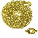 G80 Transport Binder Chain 5/16 Inch x 20 Foot Safety/Binder Chain with Clevis Grab Hooks 4,900 lbs Safe Working Load Logging Chain for Transporting Towing Tie Down Binding Equipment