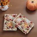 XCHI Fall Pumpkin Football Color Malpe Leaves Dish Towels 18x26 Inch Hand Kitchen Towels Dishcloth Home Decorations Set of 2
