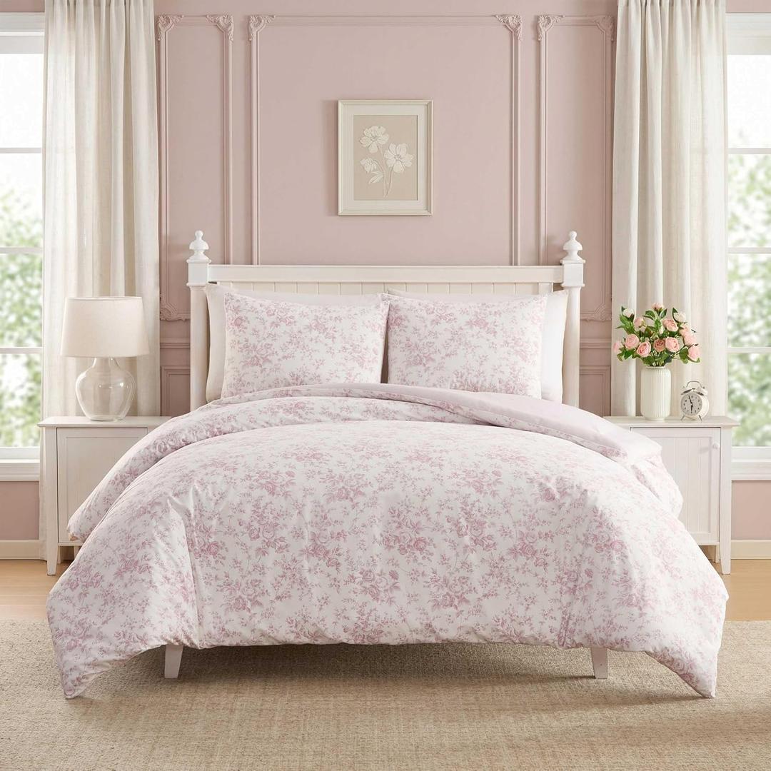 Laura Ashley - Queen Comforter Set with Shams, Reversible