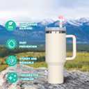 6 x HEYSKAY 4PCS 10MM Silicone Straw Cover Cap for Stanley Cup 30/40oz, Reusable Toppers for Tumblers With Handle, Simple Modern Straw Caps (4PCS Basic Straw Cover-Cream Pomelo/Rose Quartz/Blue/Pink)