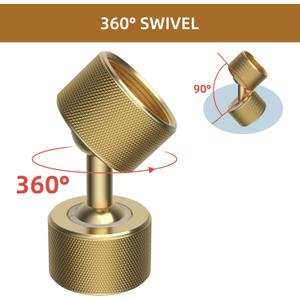 iFealClear Garden Hose Adapter, Swivel Brass Garden Hose Protector Connector with 2 Male Adapters, 3/4" GHT Flexible Pipe Kink Protector to Outdoor Faucet, Female to Female, Dual Rotation at Both Ends