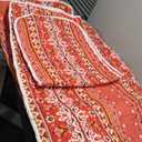 3 Pieces Bohemian Quilt Sets Queen Size, Red Striped Boho Tribal Geometric Printed Bedspread with Shams Soft Lightweight for All Season (Queen/Full, 88x88 inches)