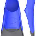 Gintenco Swim Fins, Kids Swim Training Fins for Lap Swimming, Travel Size Flippers with Mesh Bag, Silicone Swimming Fins for Kids Teens Adults Women Men (L(US Men 6-7.5/ US Women 7-8.5), Navy blue Gray)