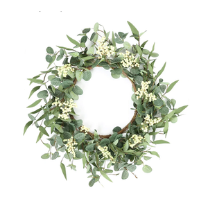 Pinkpum 20'' Eucalyptus Wreath for Front Door, Porch, Window - Green Decor for Home, Farmhouse - Spring, Summer, Fall, All Seasons