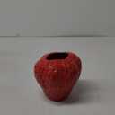 DN DECONATION Red Strawberry Vase, Strawberry Ceramic Flower Vases for Colorful Girly Home Decor, Decorative Cute Vase for Strawberry Party Decorations (6.5 Inch)
