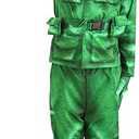 Plastic Green Army Man Costume for Kid's - Shirt, Pants, Belt, Hat, Boot Covers, 10-12