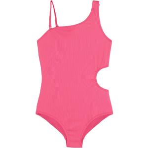 Kanu Surf Girls Cori Beach Sport One Shoulder Side Cut UPF 50 1pc Swimsuit (Pink)