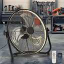 AHAWILL 16" High Velocity Metal Floor Fan with Light,6-Speed Plug-in Fan with Remote & APP,Industrial Fan with Rear Buttons,360 Tilt & 3CCT,Wall Mountable,Anti-Vibration for Garage,Warehouse,Shop,Gym
