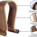 SAMDI Wood Headphone Stand, Headphone Holder Wood Headset Stand Compatible for Sony, Bose, Shure, Jabra, JBL, AKG Gaming Headphones Display et. (Walnut)