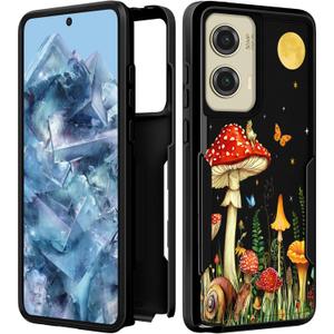 for Moto G Stylus 5G 2024 Case Women - Cute Girls Phone Cover Girly Aesthetic Design Moon Mushroom Heavy Duty Protective Shockproof Military Grade for Motorola Moto G Stylus 5G 2024 Cases
