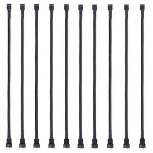 (10 Pack, 10.5 inches 4-Pin Clooling Fan Splitter Cable, Adapter Computer PC Fans Power Extension Cable Desktop Computer ATX Case 4 Pin 3 Pin PWM Fan Cable, with Sleeved Braided