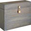 Wedding Card Box with Card Slit and Lock 12"X10"X4.5"- Gift Wishing Well Card Box for Weddings, Receptions, Birthdays, Graduations, Baby Showers, Honeymoon Funds (Gray)