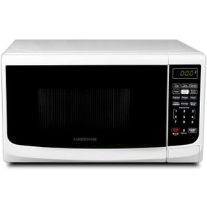 Farberware 0.7 Cu. Ft. Countertop Microwave Oven 700 Watts Power, Auto Cook Settings, Defrost, Easy Clean and Child Safety Lock-White