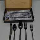 40-Piece Silverware Set, Black Hammered Stainless Steel Flatware Sets for 8, Food-Grade Tableware Set, Including Fork Knife Spoon Set, Durable Home Kitchen Cutlery Sets, Dishwasher Safe