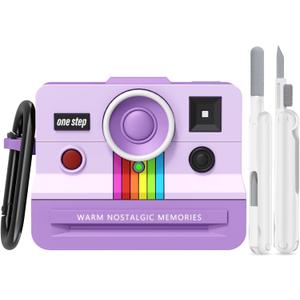 Case for Apple AirPods Pro 2 Cases with Camera Cover Compatible Anti-Drop Silicone Cover AirPods Pro Accessories Kit Cleaning Tools for Earbuds Keychain Earphone Cases (Purple, Airpods Pro 2/1 Case)