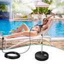 Patened Standing Misters for Outside Patio - Adjustable Height 5.3FT, Portable Misting System for Cooling Outdoor, Water Mister for Mist Playing, Sprinkler Cooler Patio Backyard Porch with Sturdy Base (Black-Telescopic)